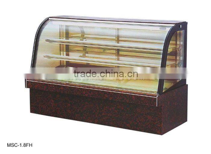 single curve bakery refrigerator showcase