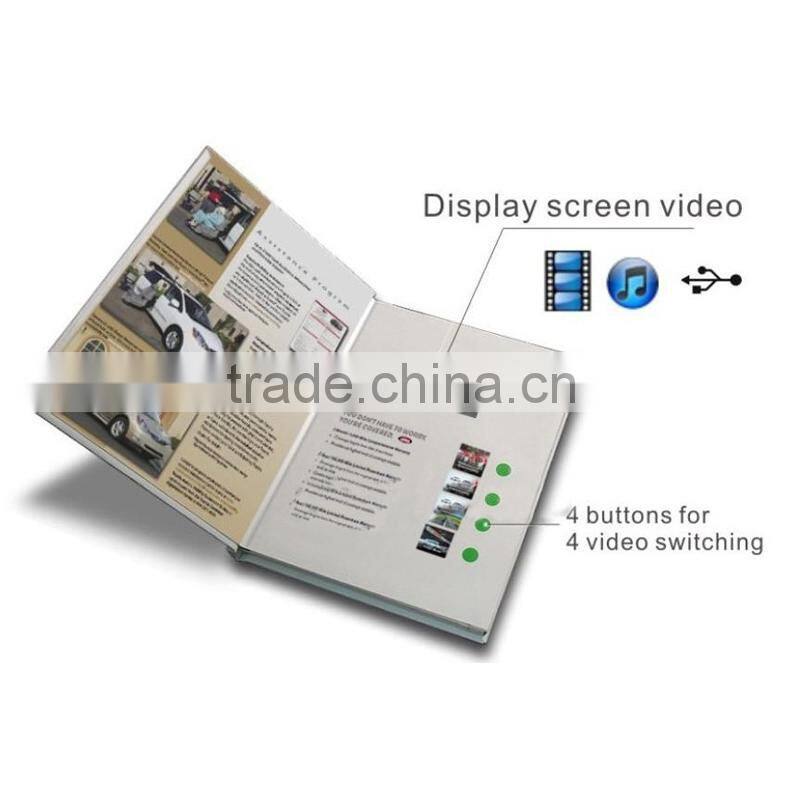 custom hot advertising promotional 4.3" video brochure folder 256mb auto-play
