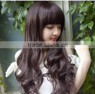 Pretty 2014 fashion full oblique bangs girl lolita cosplay Party wigs long hair wig