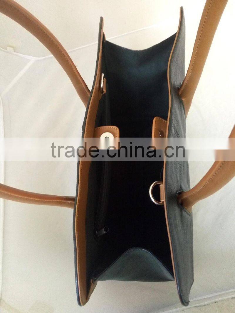 2016 designer leather bag new look cow hide hand bag woman portfolios