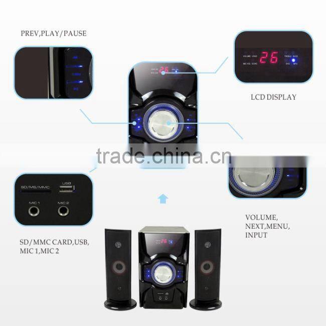 computer speaker with usb,sd,fm ,remote ,2.1 speaker computer