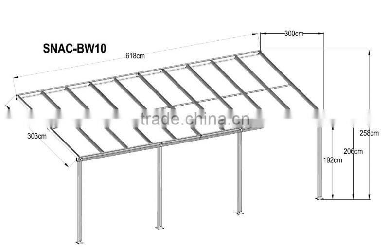 waterproof aluminum pergola shelter