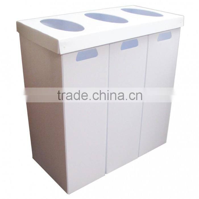 3-in-1 Recycle Corrugated Plastic Rubbish Bin Set