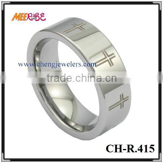 2015 Celtic Woven celtic knot Engraved Black Band for man dome ring/cheap celtic ring