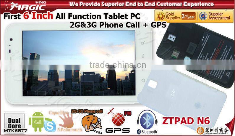 Hot sell 6 inch zepad tablet pc