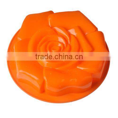 4 Cavities Silicone Rose Shaped Cake Molds