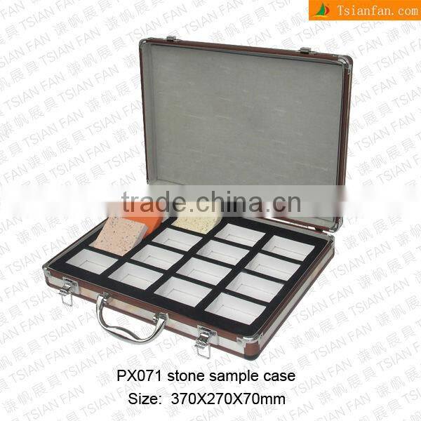 PX071 cheap alumminum granite sample case/marble display case/sample display box