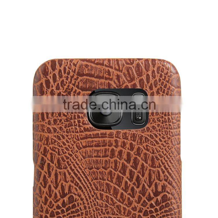 Fashion Hard Back Case Cover for Samsung Galaxy S7 Edge PU Leather CROCO Casing