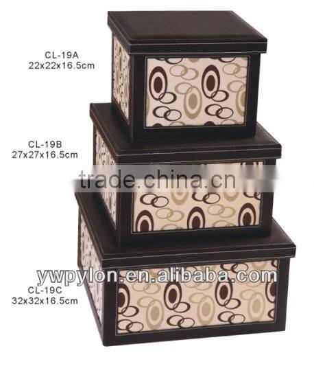 large capacity leather storage box without lid