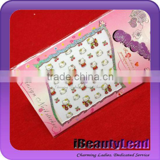 2013 fashionable hello kitty nail sticker 3D nail sticker