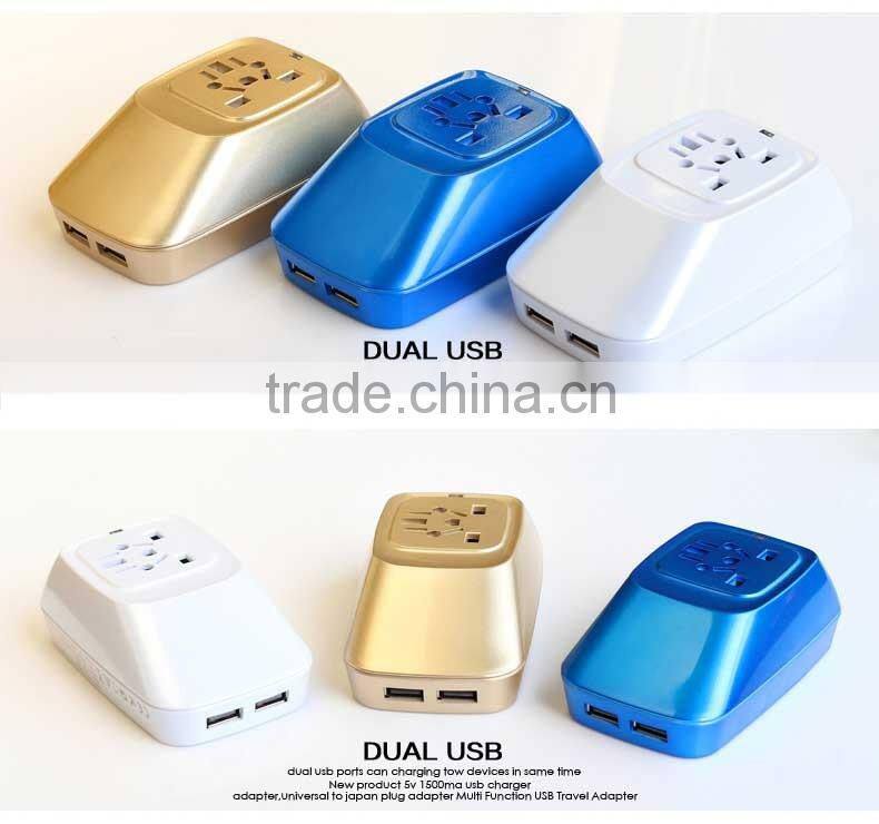 2016 hot selling UK EU travel adapter with universal female socket