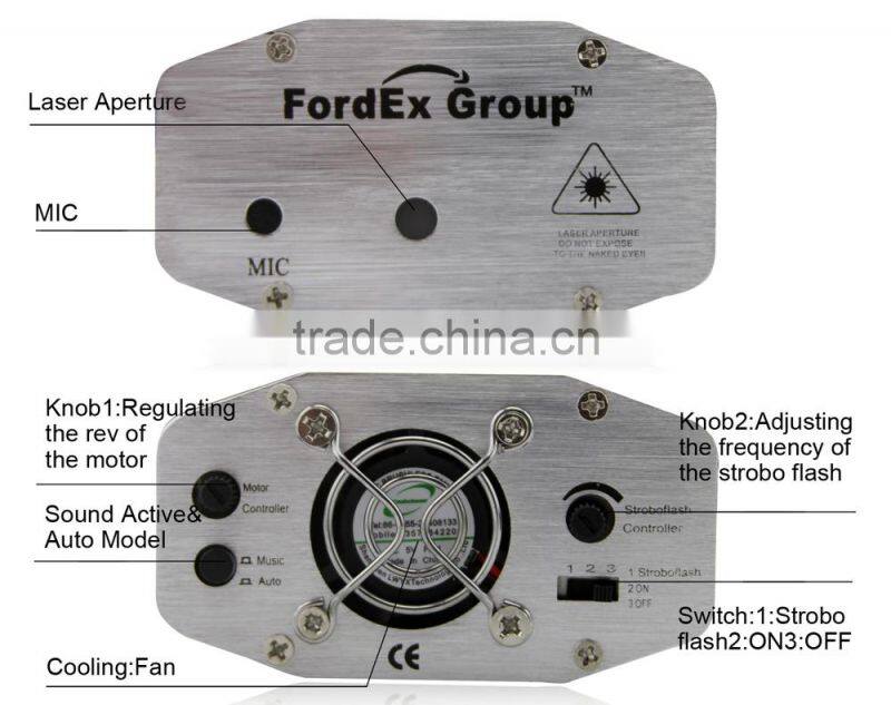 Sidiou Group Mini Red and Green Laser Stage Lighting Moving Party Stage Light Projector Stage Lighting Disco Show Laser (Silver)