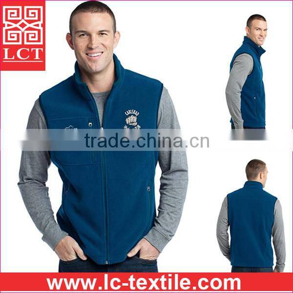 wholesale keep your core warm Navy Blue Heated Fleece Vest with custom embroidery(LCTU0040)