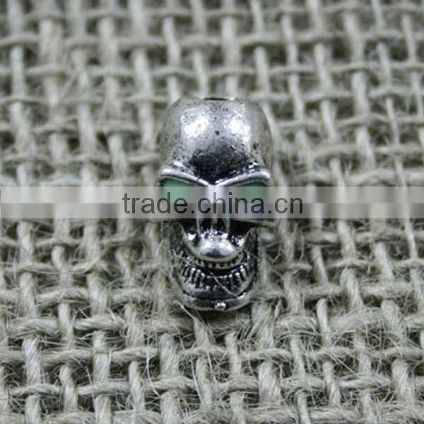 "Glow in the dark" Metal skull beads wholesale PRA-2034