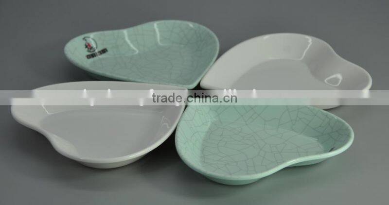 53006 White Melamine porclain plate Crack effect dish