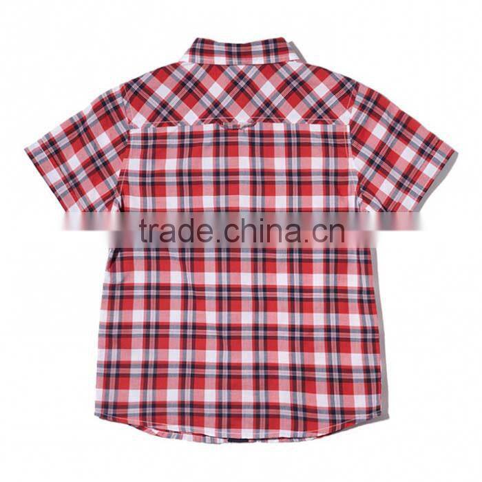 Kids dresses cheap cotton branded latest style custom checks boy shirt