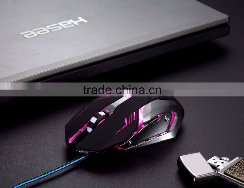USB Wired Gaming Mouse with Macro Definition Function 4 Colors Breathing Variable Lighting