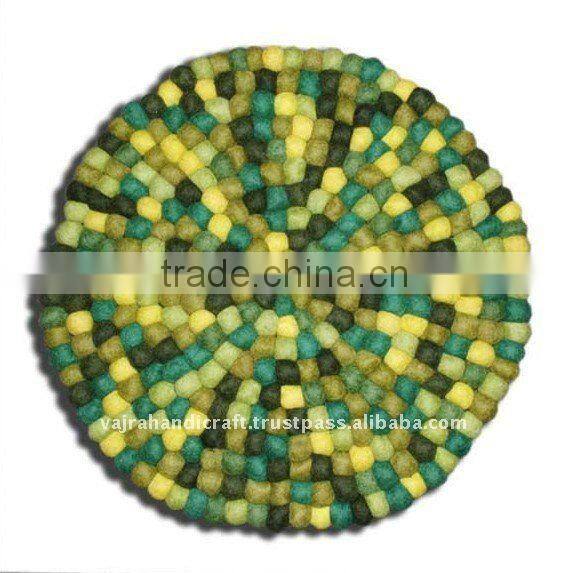 Nepal Hand Made Round Colorful Babies Felt Carpets and Rugs