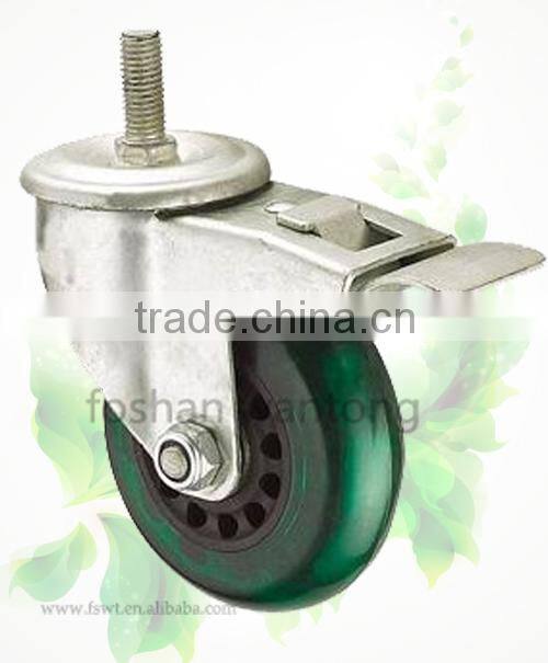 Medium Duty Fixed Rigid Plate Small PVC Hardware Casters Wheel