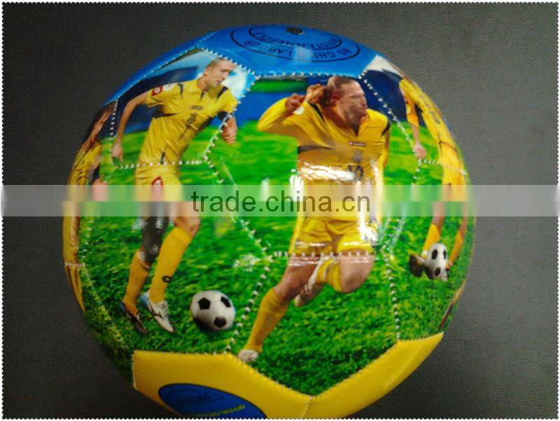 machine stitch star face photo soccer ball/football for promotion