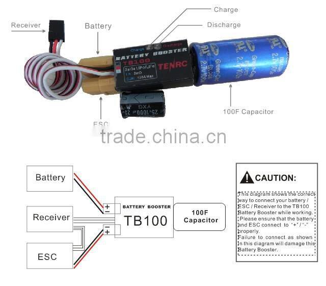 2S 3S Lipo LiFe battery booster TB100 mini battery booster 2.7v speed up for rc car and boat models