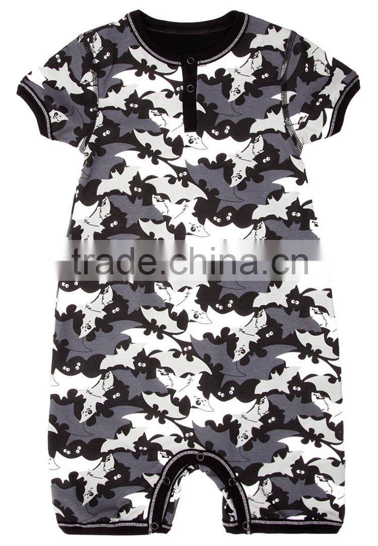 stylish round neck short sleeve and allover printed baby romper knitting patterns baby clothes for boy