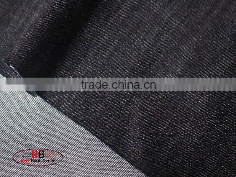Wholesale black and gray brushed cotton denim fabric