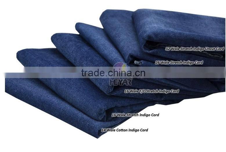 Baby wale indigo corduroy fabric