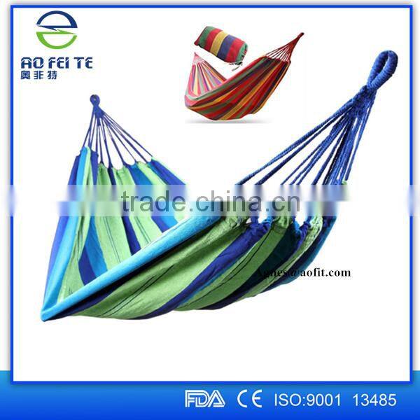 2016 Aofeite Portable Cotton Rope Canvas Outdoor Camping Hanging Military Hammock Swing