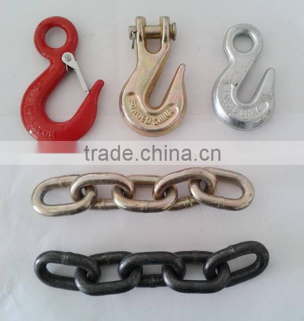 Rigging hardware connecting links, chains and hooks, crane lifting parts