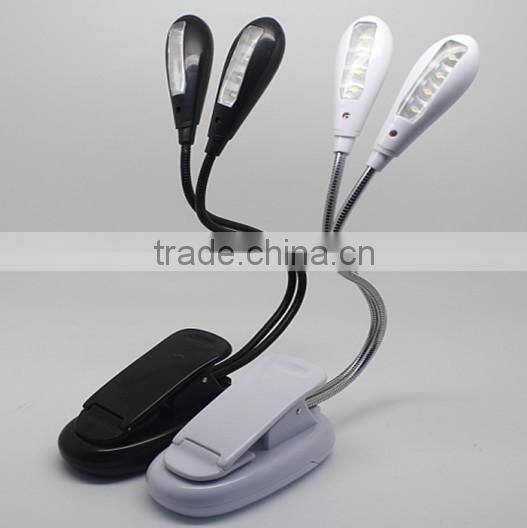 Book Reading Lamp With Dual Head and 8 LED Flexible LED Working Light Best Suited For Bed Reading BBQ Grilling Desk Travel