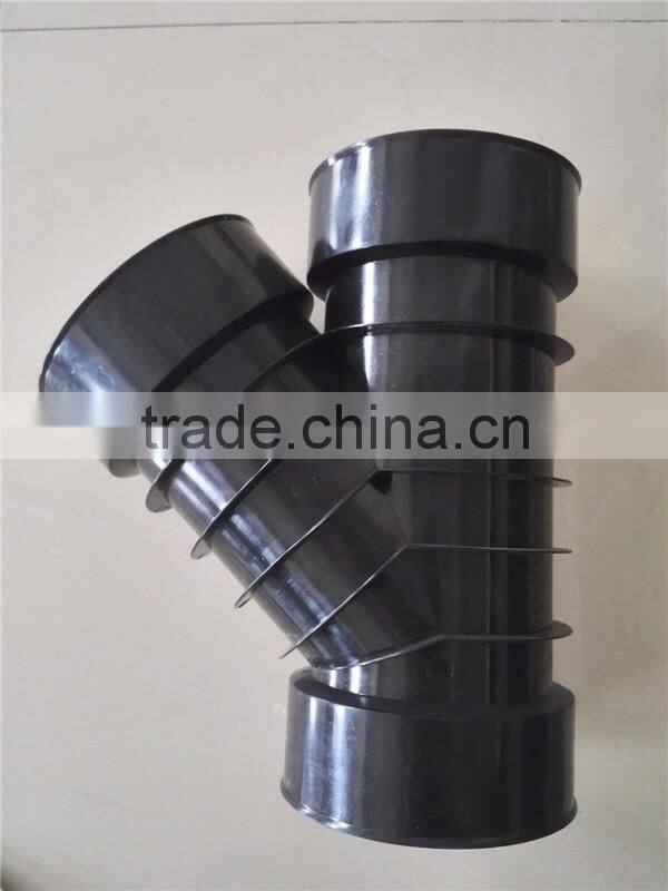 high quality professional design drainage PE injection corrugated pipe fitting tee mould