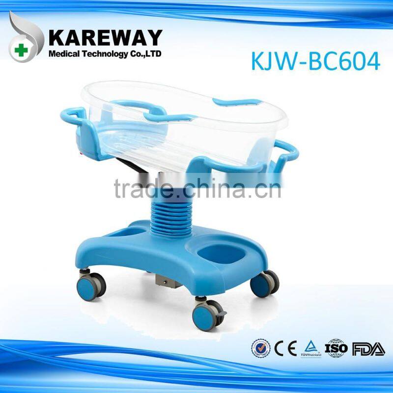 Plastic hospital baby cart, new born baby swing cot bed