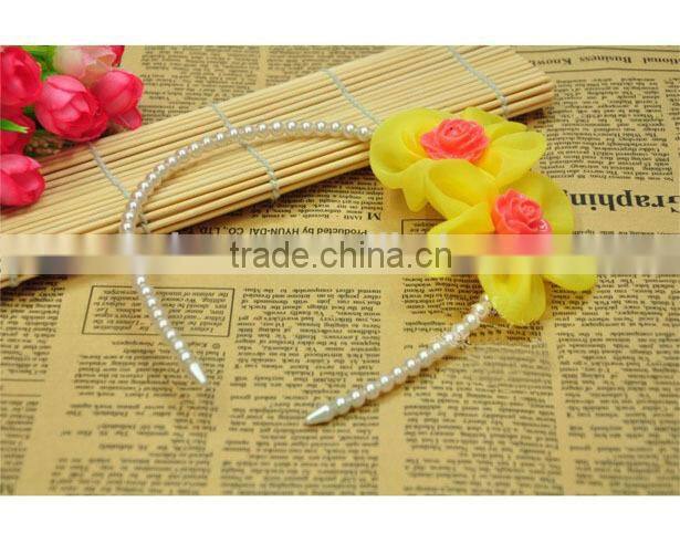 2014 Yiwu Aimee fashion faux pearl flower headband,pearl bridal headband(AM-JJ-02)