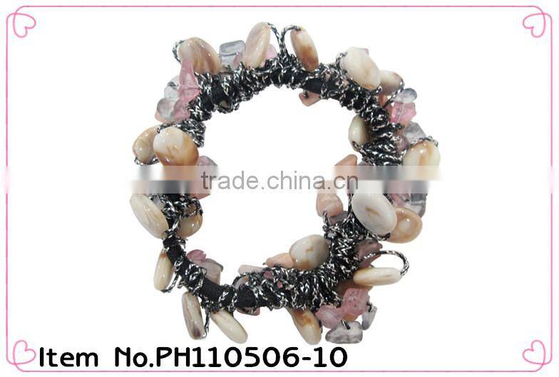 fancy beaded elastic Hair Band Ponytail Holder