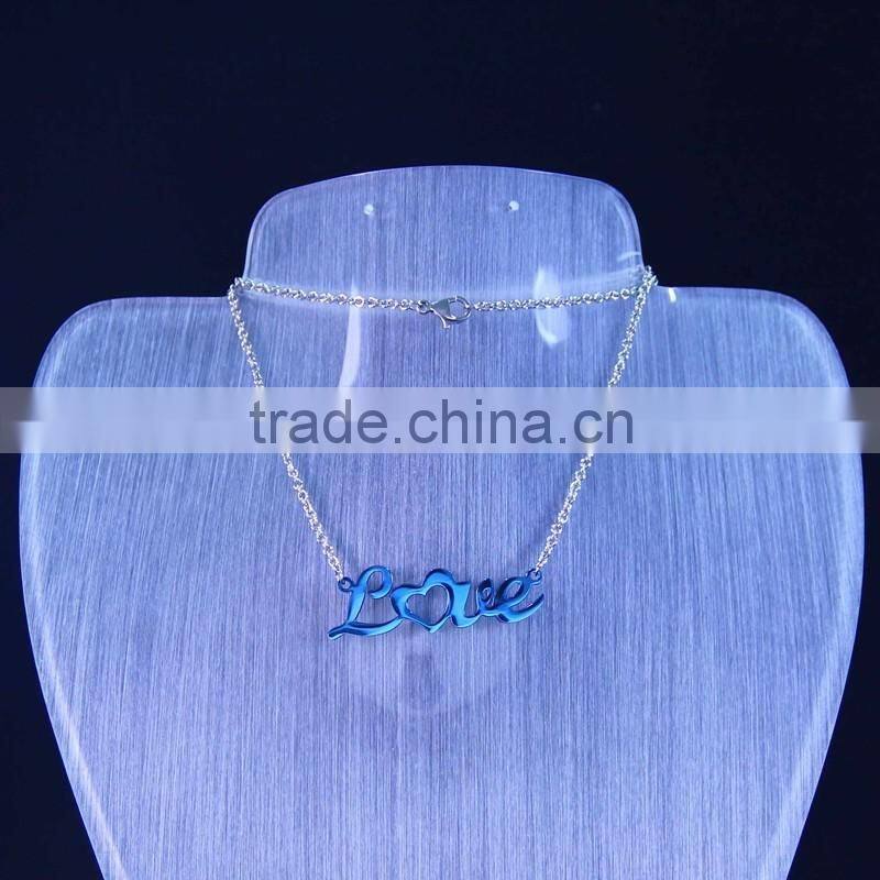 stainless steel love necklace with love letter