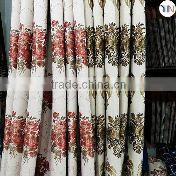 2015 new design jacquard flax fabric for window curtain, flame retardant jacquard blackout fabric wholesale hangzhou factory