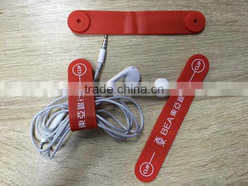 new design Multi-function silicone cable clip,paper/money clip,phone holder for promotion