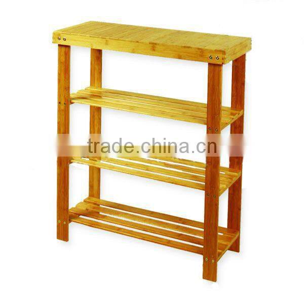 Premium Indoor 2.6FT Bamboo Rack 4 Tire Painted Eco Friendly