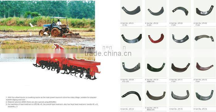 Agricultural machine parts: tiller blade