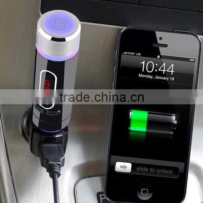 Handfree LED Display Wireless Bluetooth Car Kit FM Transmitter MP3 Player USB Charger For Samsung Iphone 6 Smartphone