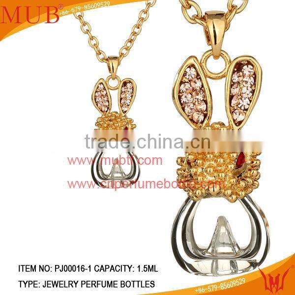 Rabbit Shape Jewelry Pendant Glass Perfume bottle jewelry