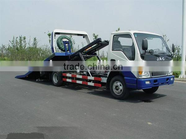 4x2 JAC diesel 4 ton flatbed tow truck wrecker