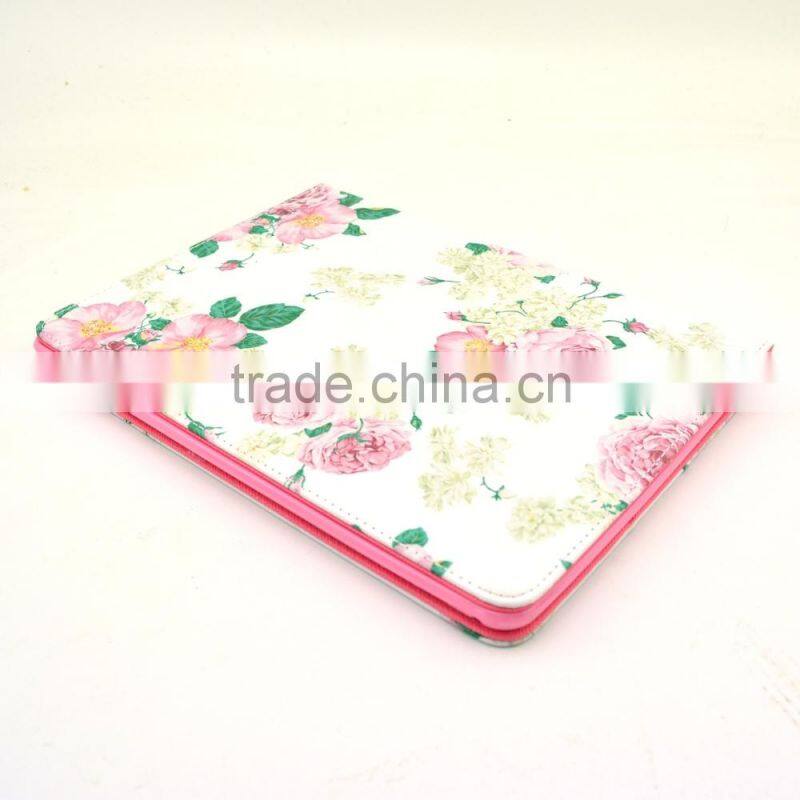 Elegant Leather Case For iPad 6 air 2 ,Flower Printing Case For Tablet IPad 6