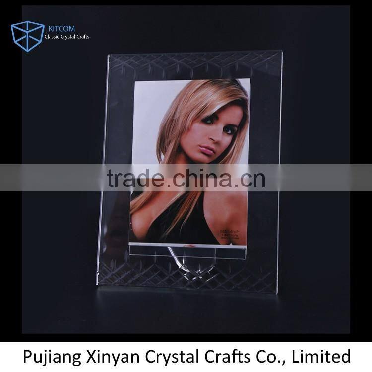 Popular cheap Tabletop Souvenirs crystal photo frame gift