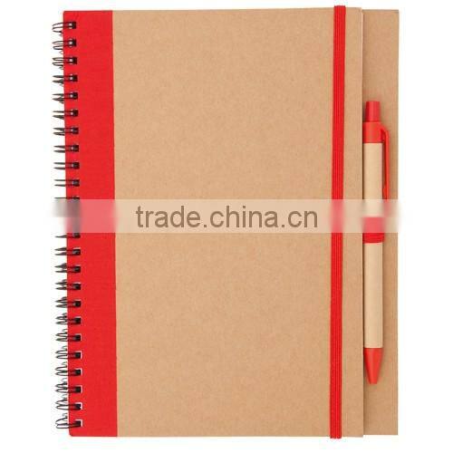 recycled cardboard ecofriendly block-notes with ballpen 65pages