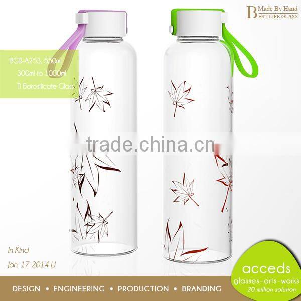 Heat Resistant Pyrex Wholesale Glass Water Bottle Kids