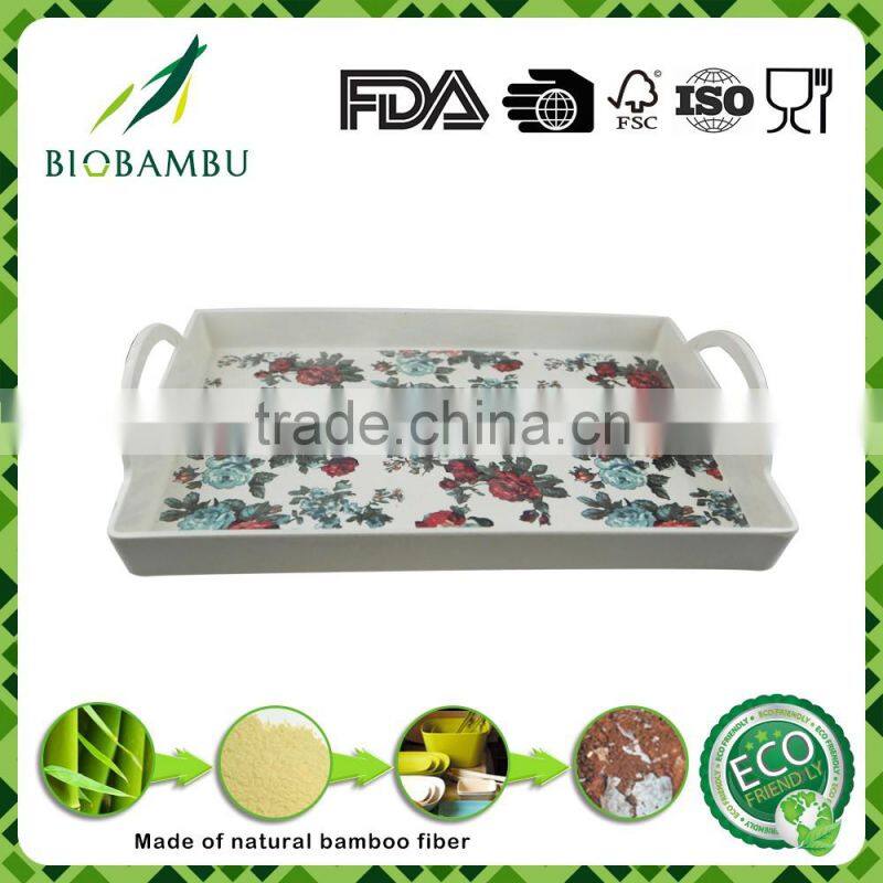Colorful Promotional Diswasher safe bamboo fiber tableware set