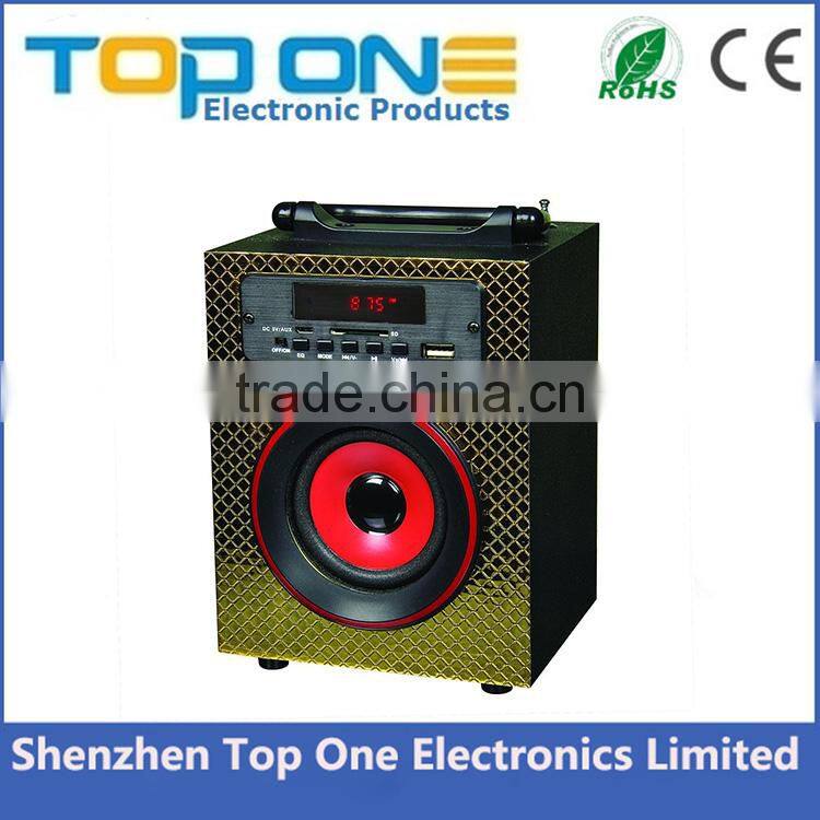 Subwoofer Stereo Audio Portable Wooden Speaker with remote control