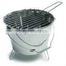 Powder Coat Green Portable & folding bucket BBQ grill/Powder Coat _Top China Supplier